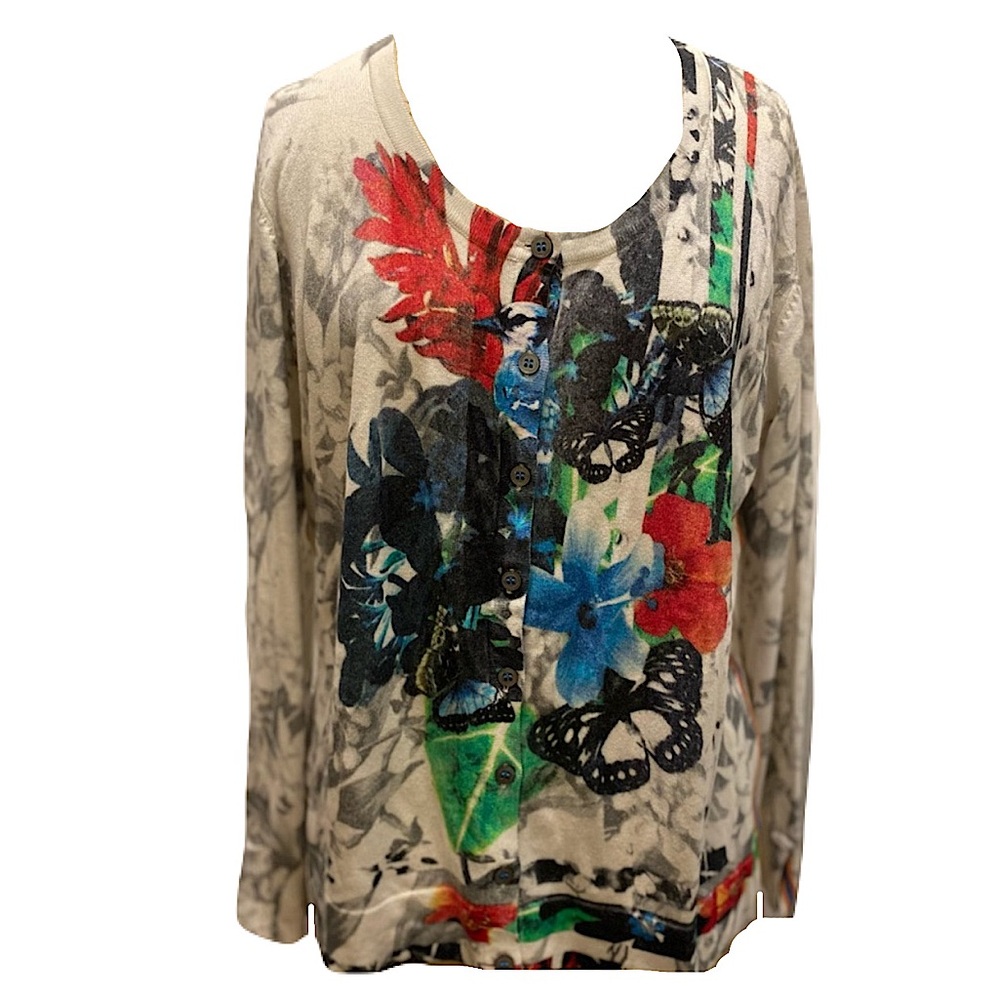 Tory Burch Floral Button down sweater